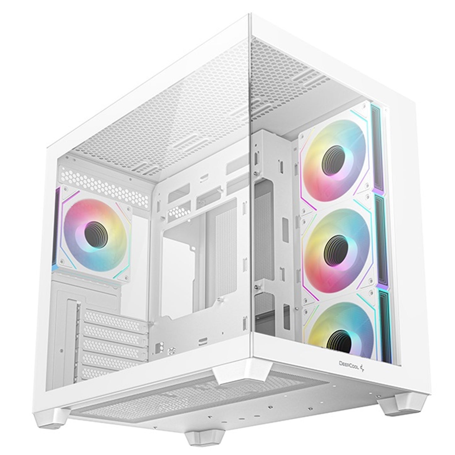 DeepCool CG530 4F Mid-Tower Case with Tempered Glass Panels, 4x ARGB Fans, White