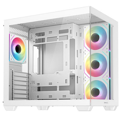 DeepCool CG530 4F Mid-Tower Case with Tempered Glass Panels, 4x ARGB Fans, White