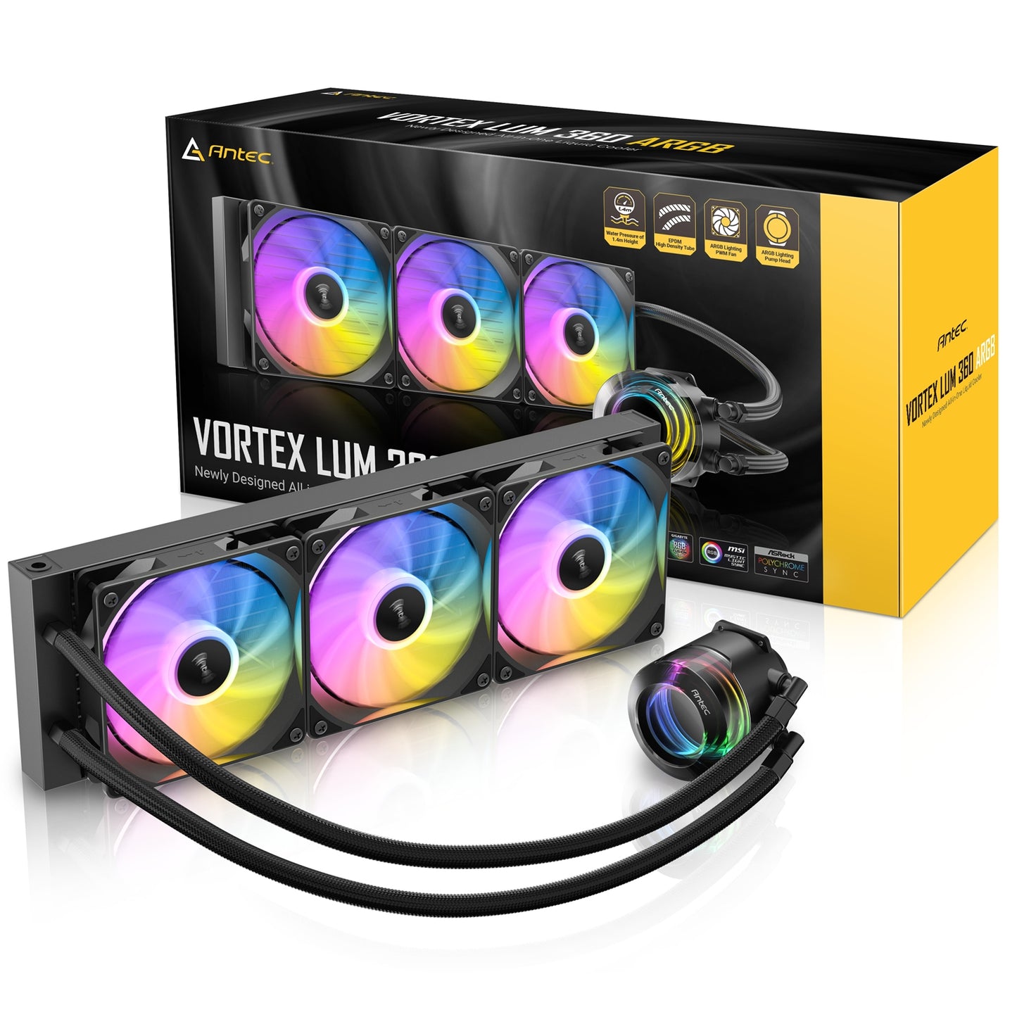 Antec Vortex Lum 360 ARGB CPU Liquid Cooler Intel & AMD Compatible ARGB Fans