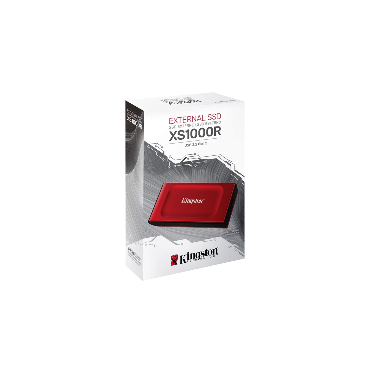 Kingston XS1000 Red (SXS1000R/2000G) 2TB Portable External SSD, 1GB/s R/W