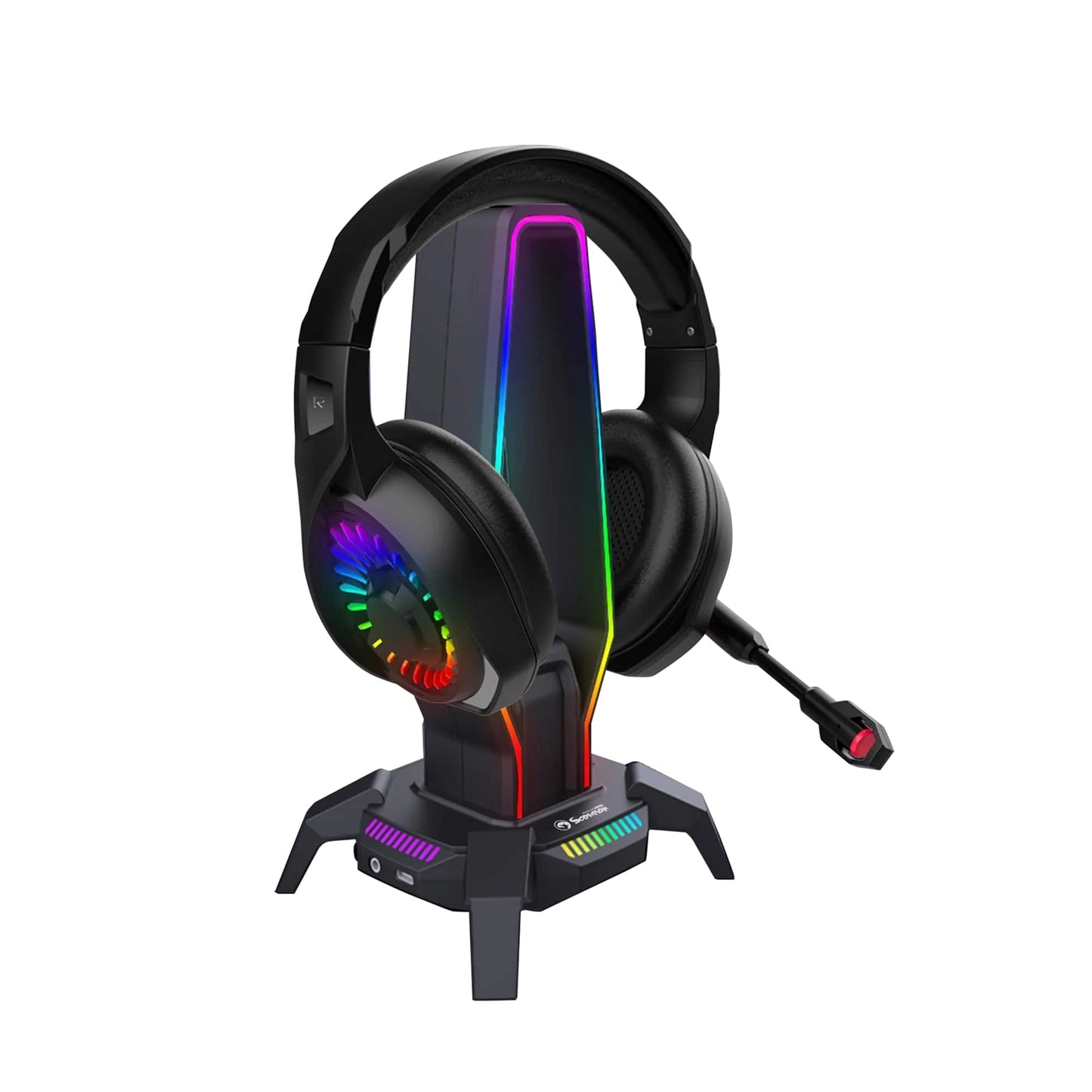 Marvo Scorpion Kobe 30 Gaming Headset Stand and Hub, USB, RGB, Black, HZ-10