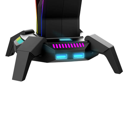 Marvo Scorpion Kobe 30 Gaming Headset Stand and Hub, USB, RGB, Black, HZ-10