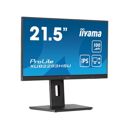iiyama PROLITE 22 Inch IPS FHD 100Hz Monitor, Speakers, Black, Adjustable Height
