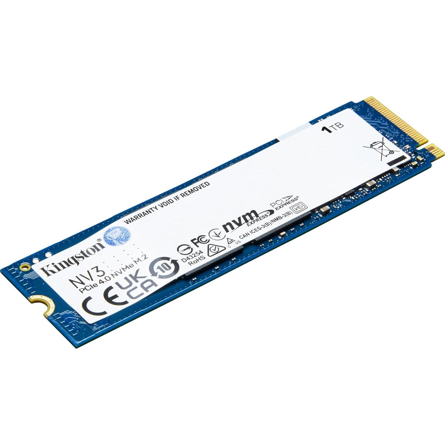 Kingston NV3 (SNV3S/1000G) 1TB NVMe SSD, M.2 Interface, PCIe Gen4, 2280