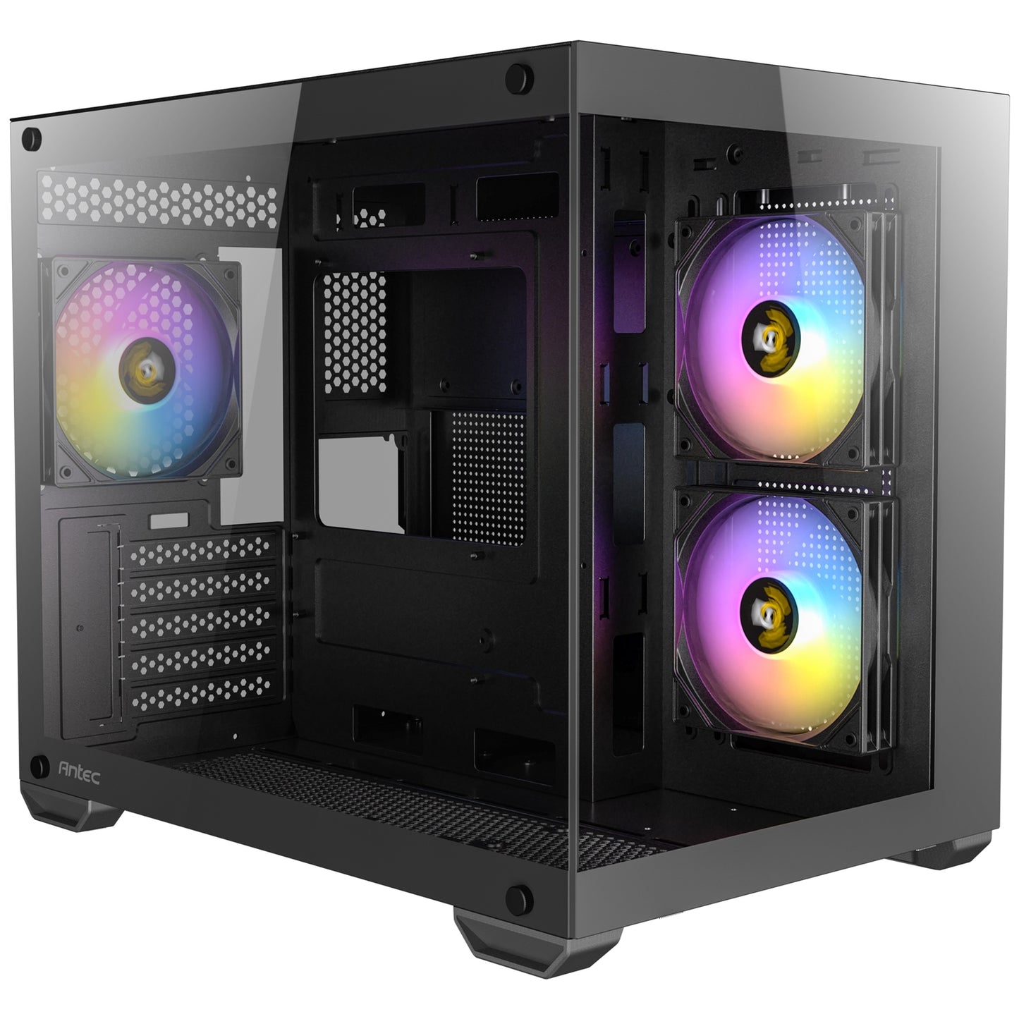 Antec CX600M ARGB Mini-Tower PC Gaming Case, 270 Full-View Tempered Glass, Black