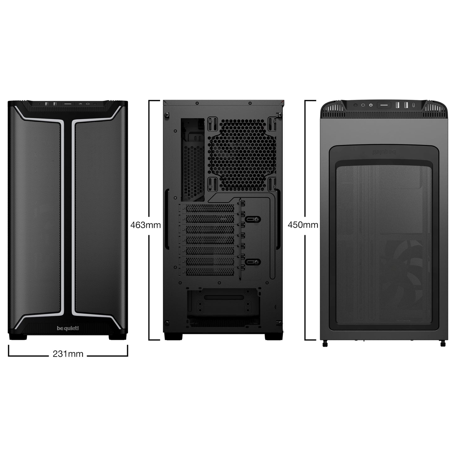 be quiet! Pure Base 501 DX Airflow Window Black ATX Mid Tower ARGB Case, 3x Fans