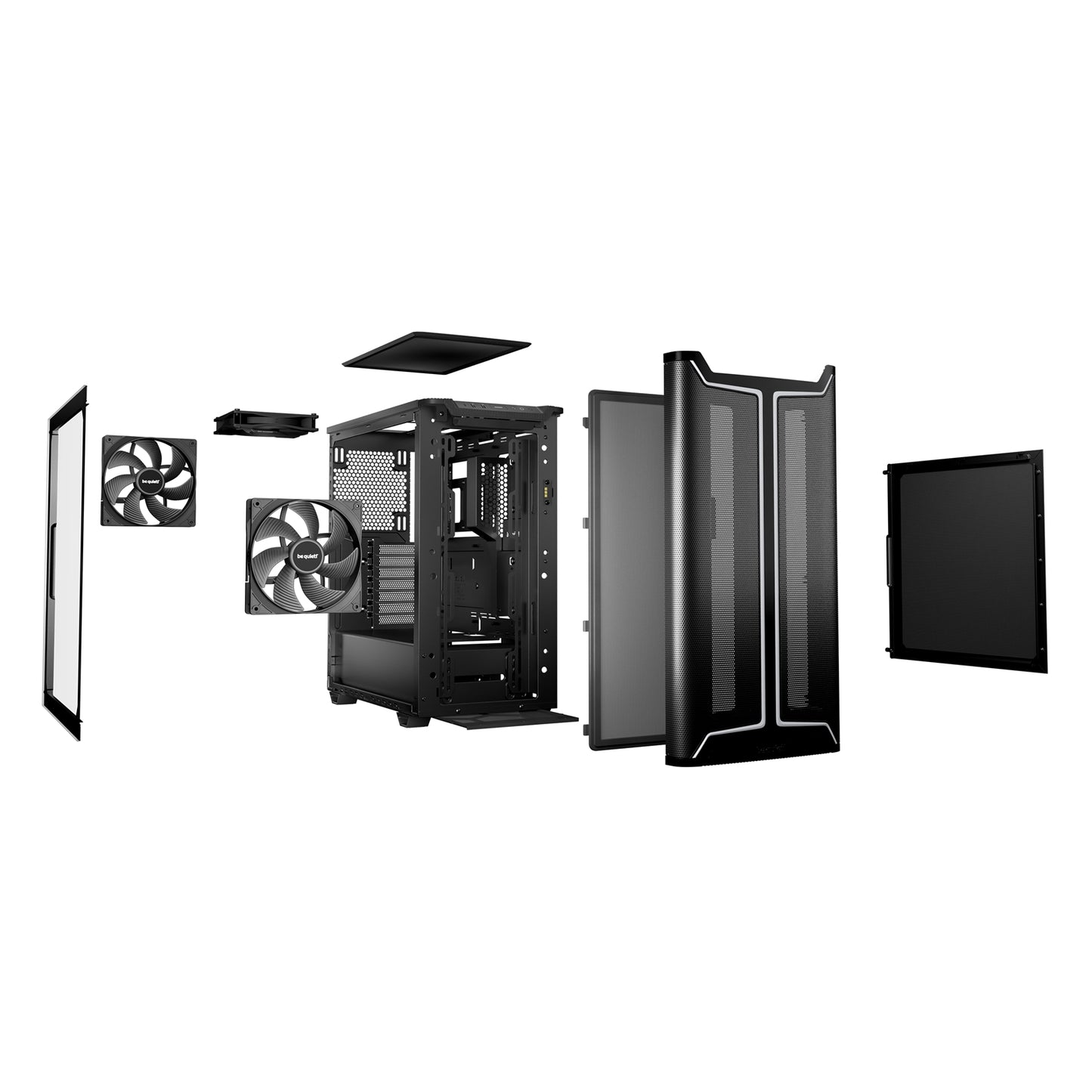 be quiet! Pure Base 501 DX Airflow Window Black ATX Mid Tower ARGB Case, 3x Fans