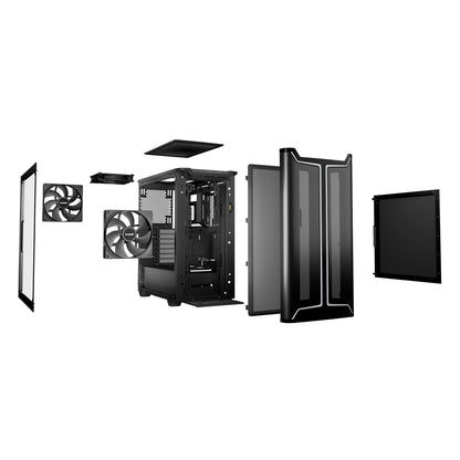 be quiet! Pure Base 501 DX Airflow Window Black ATX Mid Tower ARGB Case, 3x Fans