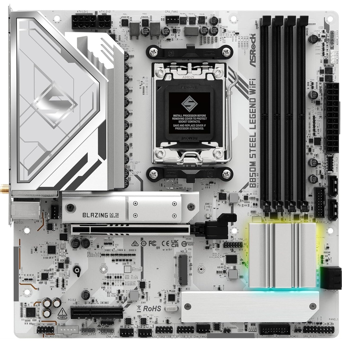 ASRock B850M Steel Legend WiFi AMD AM5 Socket Motherboard, ATX DDR5 M2 WiFi-7 DP