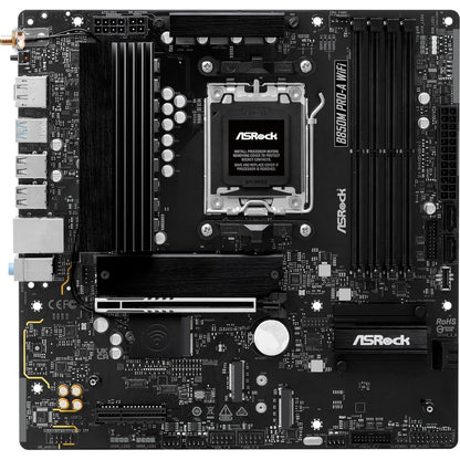 ASRock B850M Pro-A WiFi AMD AM5 Socket Motherboard, M-ATX DDR5 M2 USB-C LAN HDMI