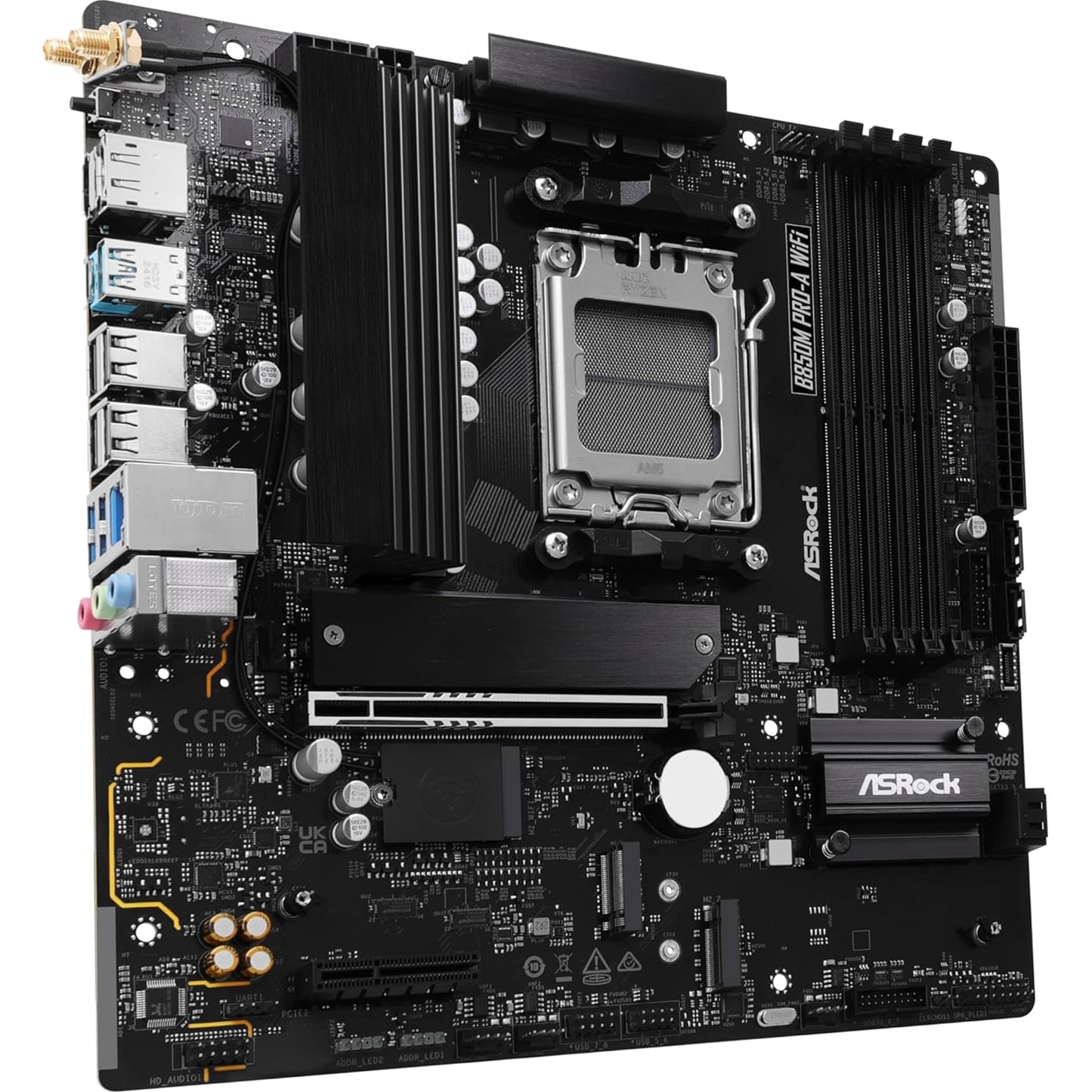 ASRock B850M Pro-A WiFi AMD AM5 Socket Motherboard, M-ATX DDR5 M2 USB-C LAN HDMI