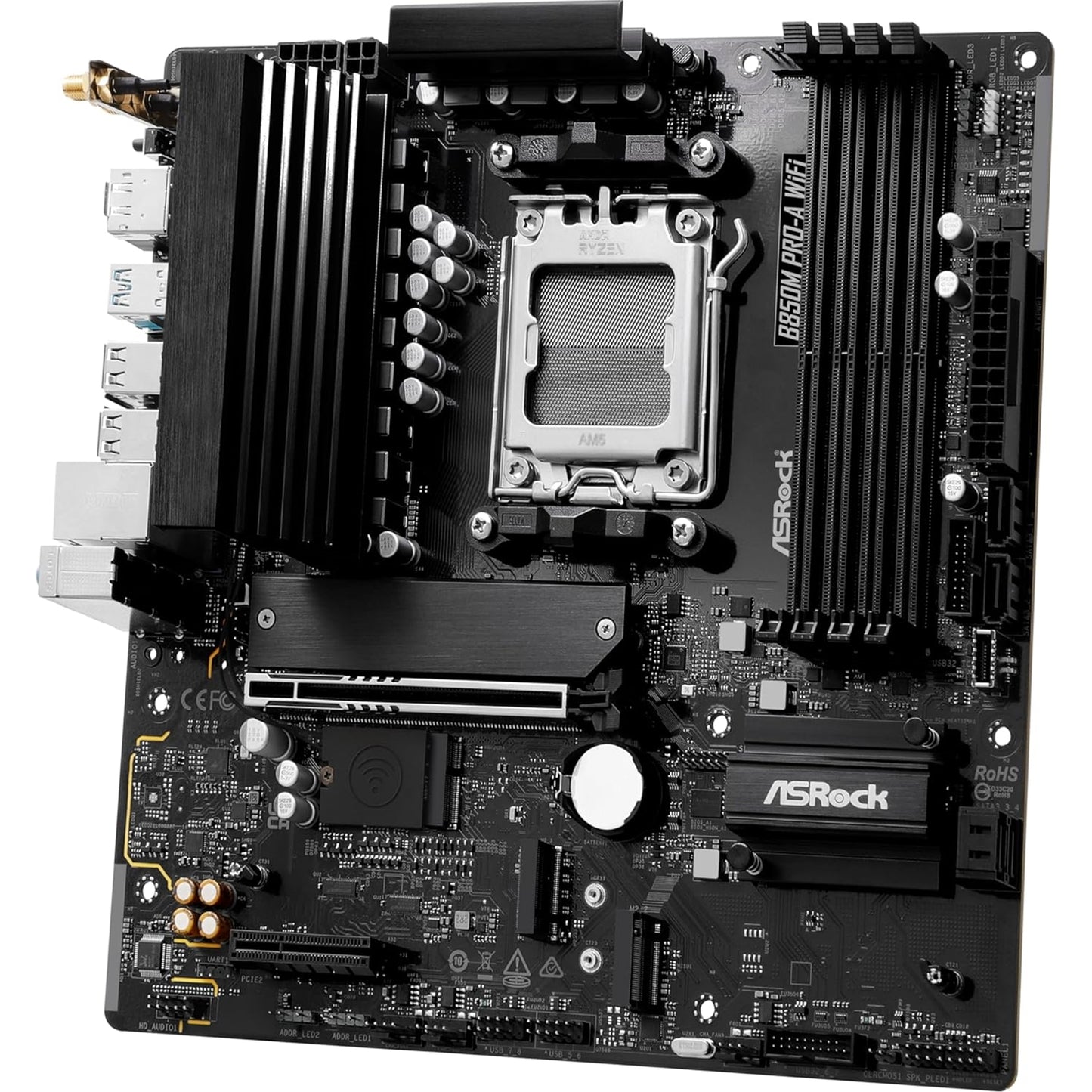ASRock B850M Pro-A WiFi AMD AM5 Socket Motherboard, M-ATX DDR5 M2 USB-C LAN HDMI