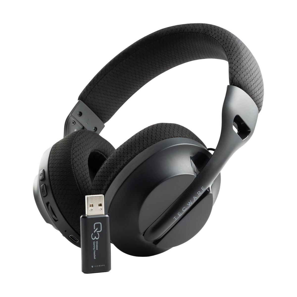 Tecware Q3 Bluetooth Gaming Headset, Wired or 2.4Ghz Wireless, Lightweight