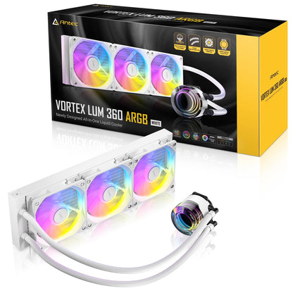 Antec Vortex Lum 360 ARGB Fans White CPU Liquid Cooler Intel & AMD Compatible