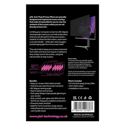 piXL 24-Inch Monitor Privacy Screen/ Privacy Filter, Anti-Glare, Blackout