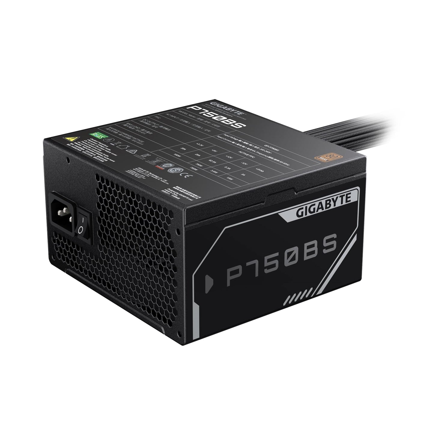 Gigabyte PSU, 750W, ATX, Silent 120mm FDB Fan, Single +12V Rail, GP-P750BS-UK