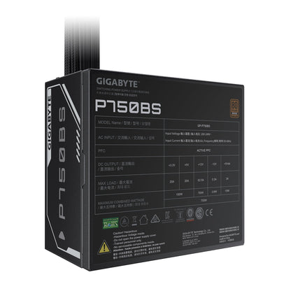 Gigabyte PSU, 750W, ATX, Silent 120mm FDB Fan, Single +12V Rail, GP-P750BS-UK