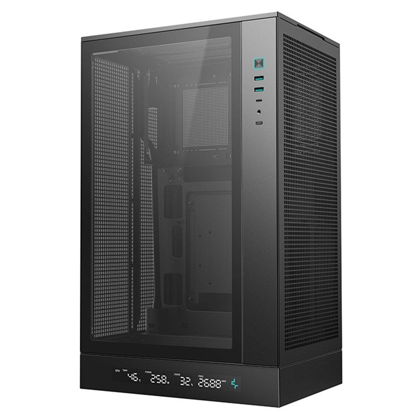 DeepCool CH270 Digital Micro-ATX Case, Mini-Tower PC Case, Black