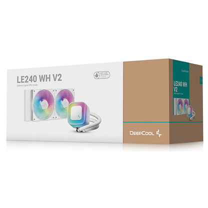 DeepCool LE240 V2 240mm Liquid CPU Cooler ARGB Fans, Anti-Leak Tech, Quiet Pump