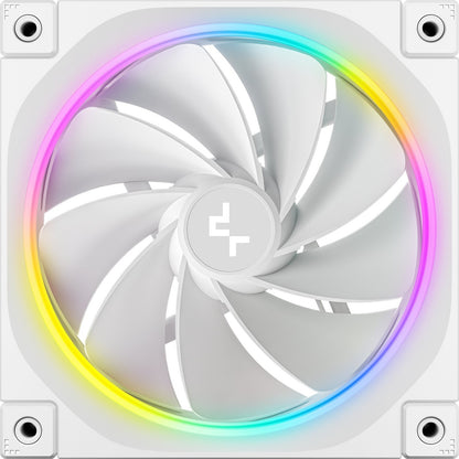 DeepCool FL12 120mm PWM 3 Pack Reverse White Fan Fluid Dynamic Bearing ARGB LEDs