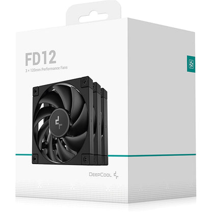 DeepCool FD12 120mm Case Fan 3-Pack, PWM Control, High Airflow, Black