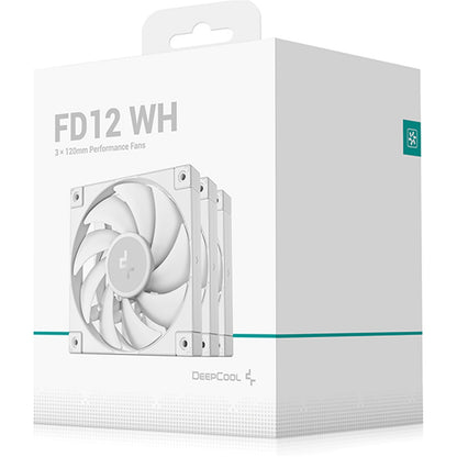 DeepCool FD12 120mm Case Fan 3Pack White PWM Control Hydro Bearing Vibration Pad