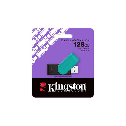 Kingston DataTraveler Exodia S DTXS/128GB USB Flash Drive, 128GB, Black/Green