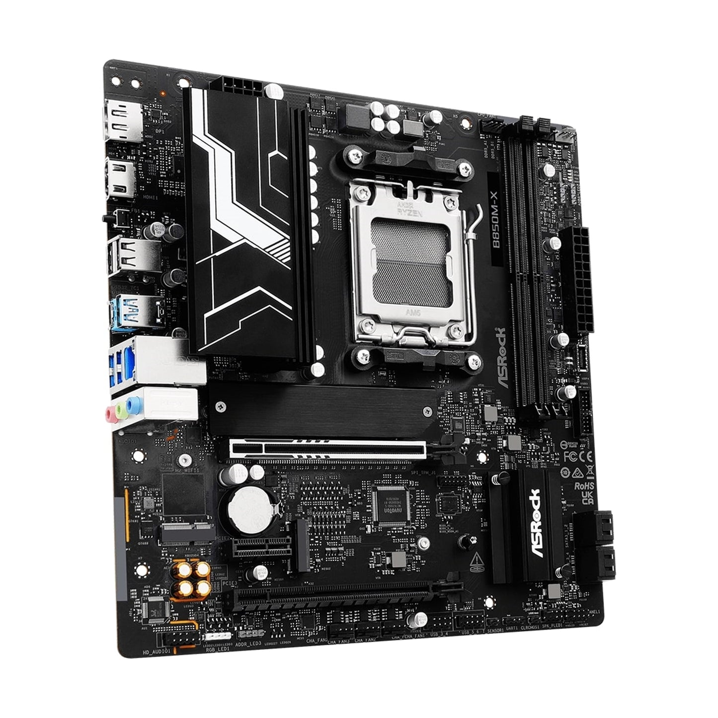 ASRock B850M-X AMD AM5 Socket Motherboard, Micro-ATX DDR5 M.2 USB-C LAN HDMI