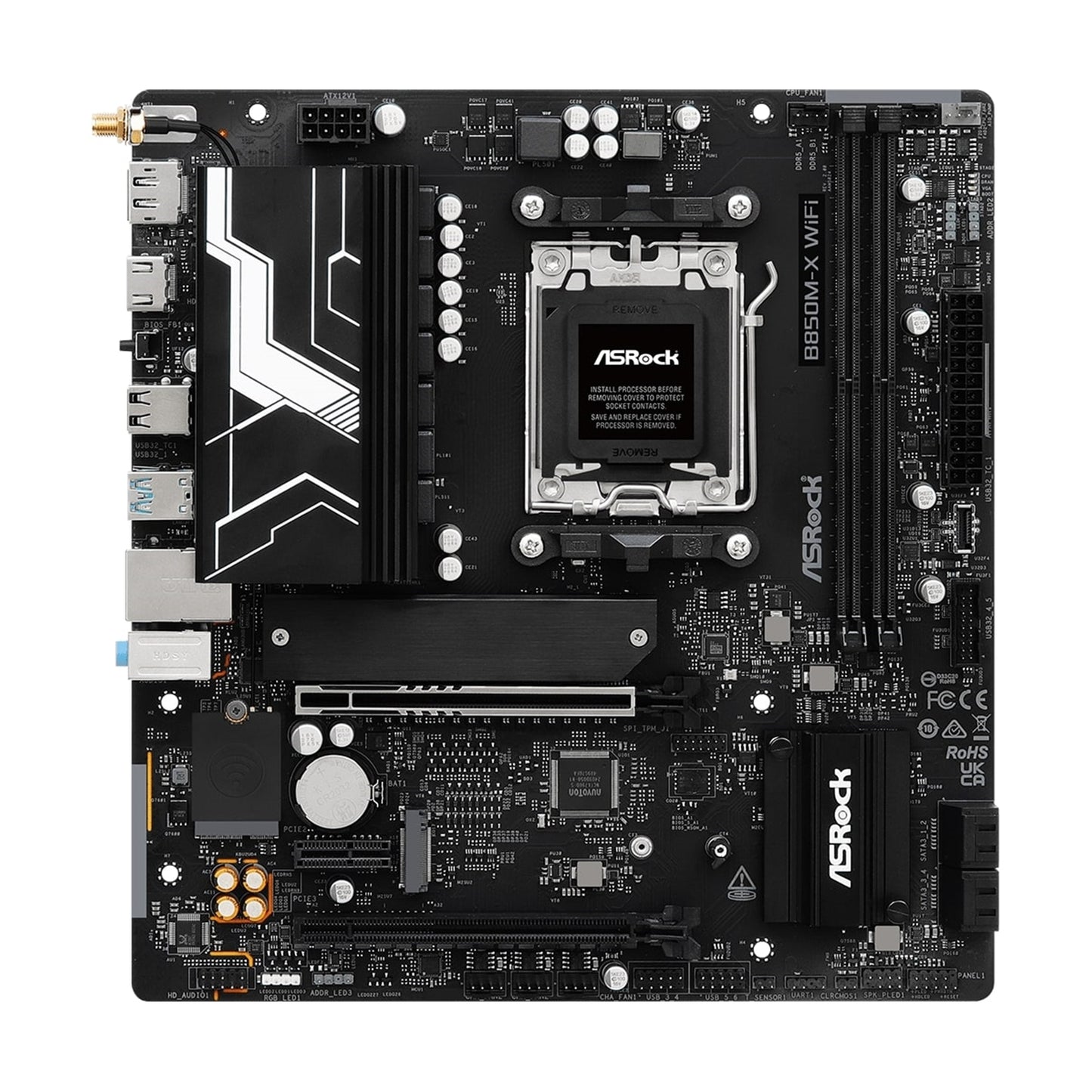 ASRock B850M-X WiFi AMD AM5 Socket Motherboard MATX DDR5 M2 USB-C LAN WiFi 6E DP