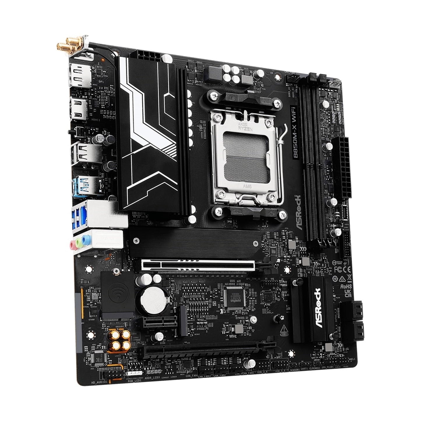 ASRock B850M-X WiFi AMD AM5 Socket Motherboard MATX DDR5 M2 USB-C LAN WiFi 6E DP