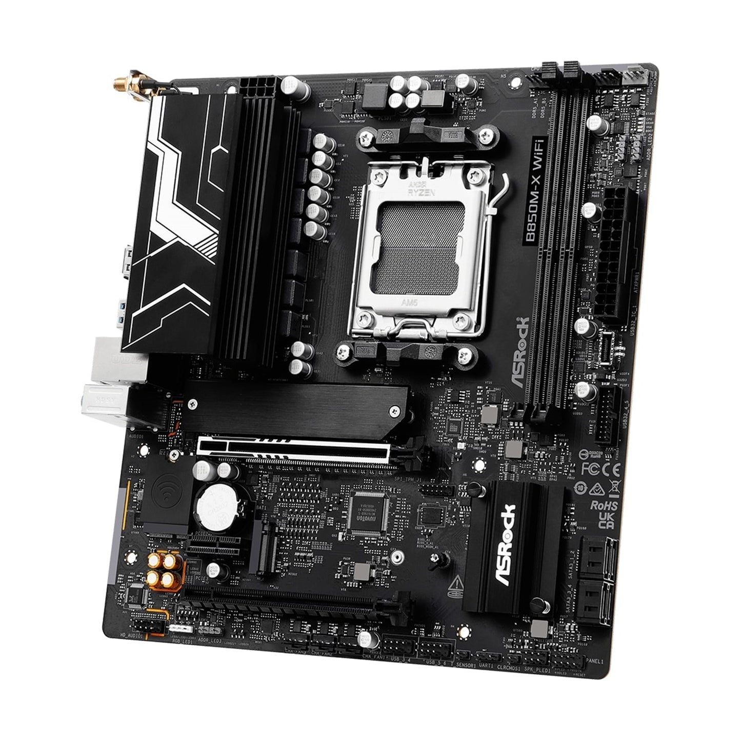 ASRock B850M-X WiFi AMD AM5 Socket Motherboard MATX DDR5 M2 USB-C LAN WiFi 6E DP
