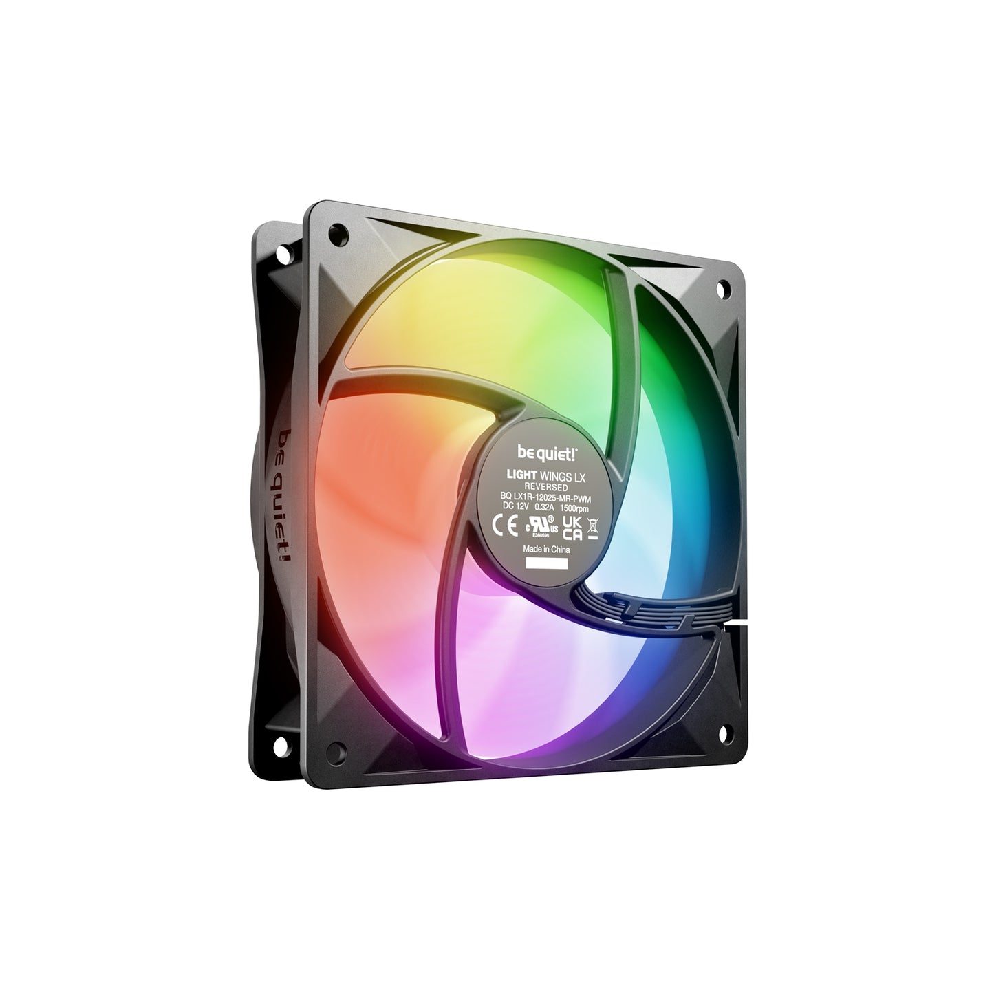 be quiet! Light Wings LX 120mm PWM Reverse, Black, ARGB Lighting
