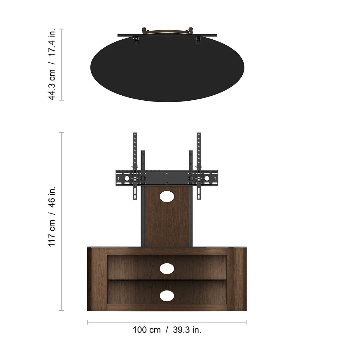 AVF Buckingham 1000 TV Stand for TVs up to 65 Inch, Walnut