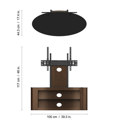 AVF Buckingham 1000 TV Stand for TVs up to 65 Inch, Walnut