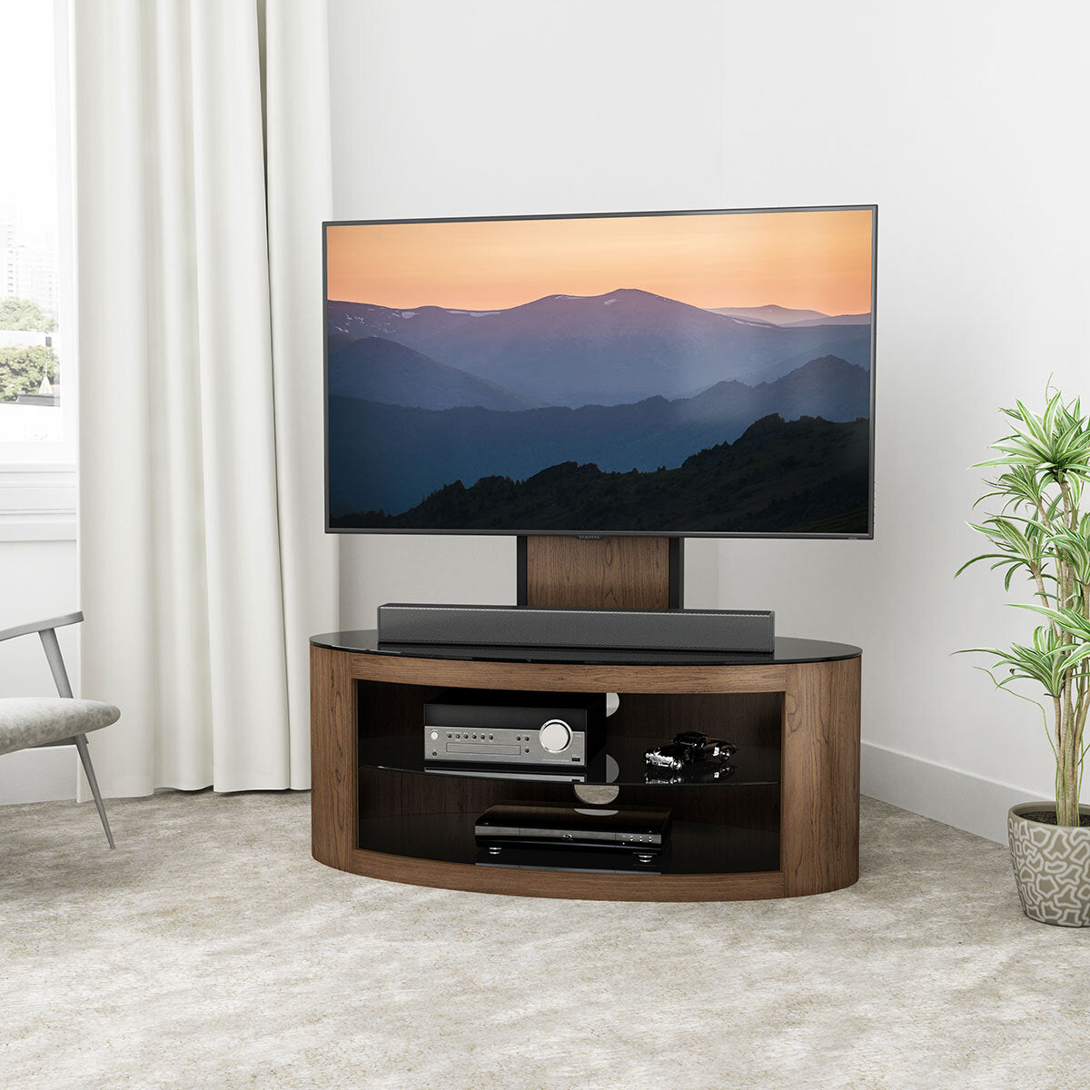 AVF Buckingham 1000 TV Stand for TVs up to 65 Inch, Walnut