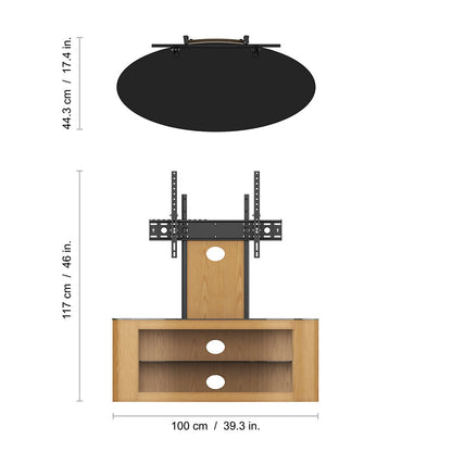 AVF Buckingham 1000 TV Stand for TVs up to 65 Inch, Oak