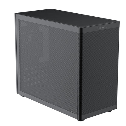 TecWare Fusion 3 mATX Compact PC Case, Black High Airflow SFF Chassis, 3x Fans