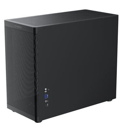 TecWare Fusion 3 mATX Compact PC Case, Black High Airflow SFF Chassis, 3x Fans