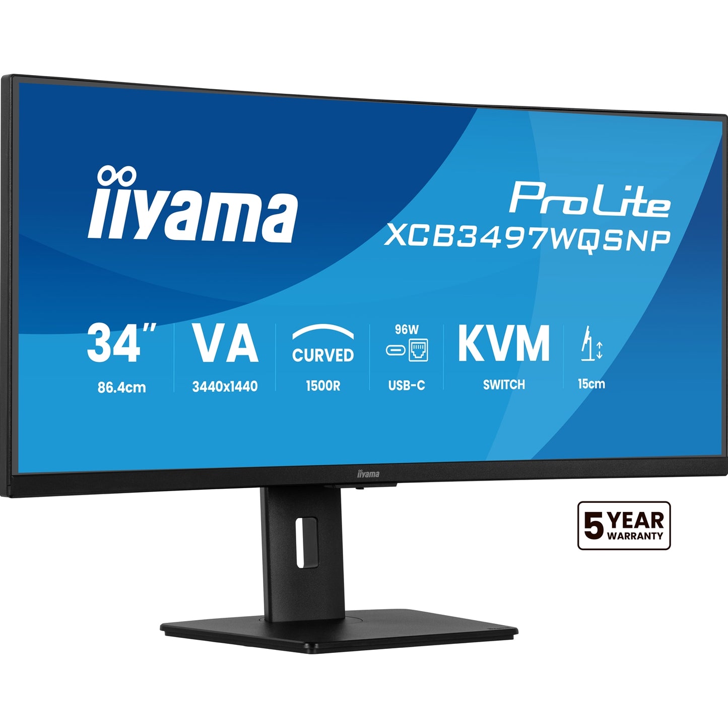 iiyama ProLite Curved Monitor 34 Inch VA Ultra-Wide Screen with KVM Switch