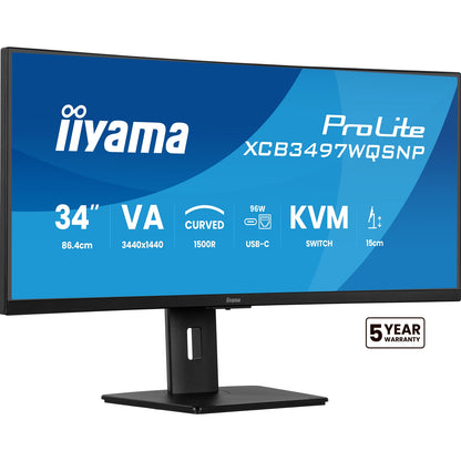 iiyama ProLite Curved Monitor 34 Inch VA Ultra-Wide Screen with KVM Switch