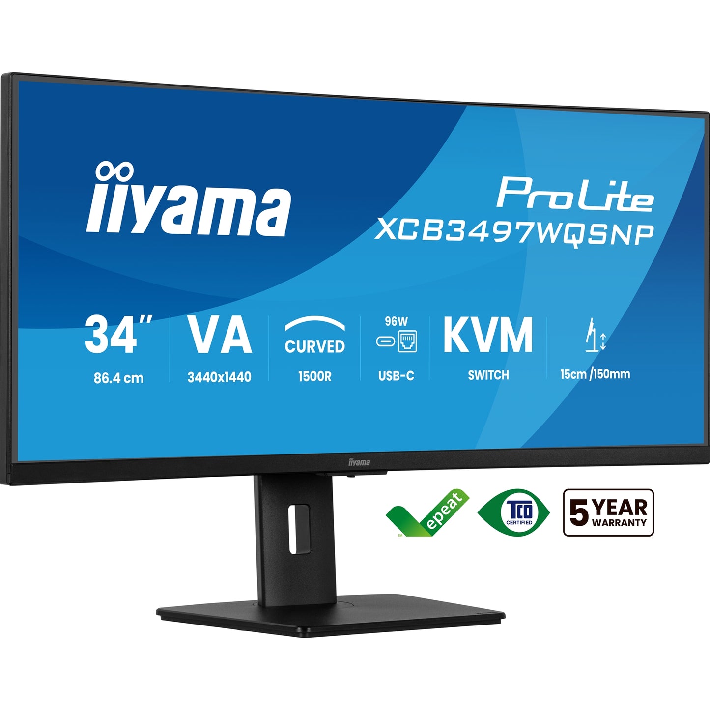 iiyama ProLite Curved Monitor 34 Inch VA Ultra-Wide Screen with KVM Switch