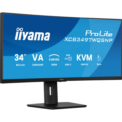 iiyama ProLite Curved Monitor 34 Inch VA Ultra-Wide Screen with KVM Switch