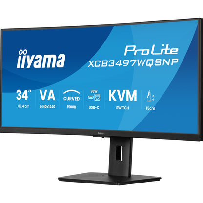 iiyama ProLite Curved Monitor 34 Inch VA Ultra-Wide Screen with KVM Switch