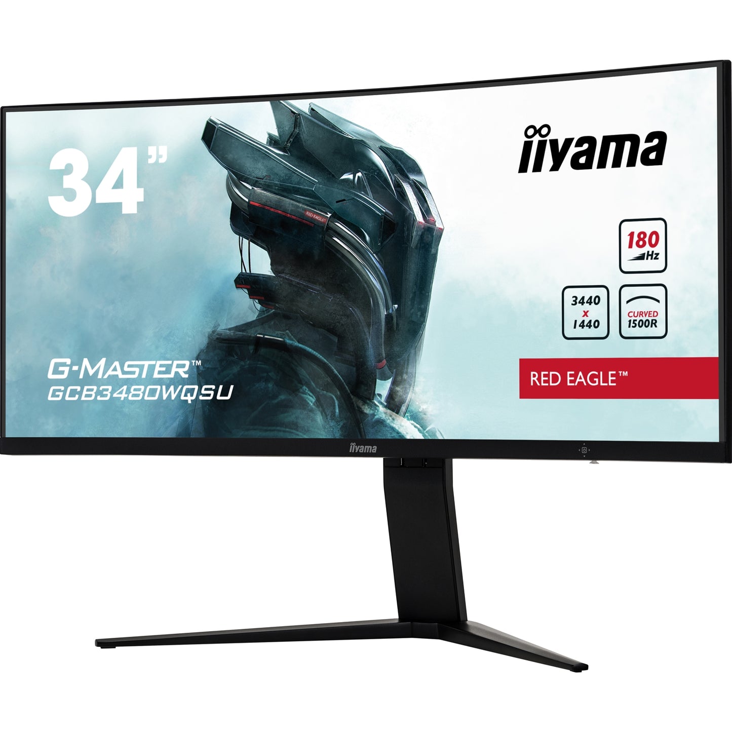 iiyama G-Master Red Eagle Curved Gaming Monitor, 34 Inch, Black, 0.4ms, 180Hz