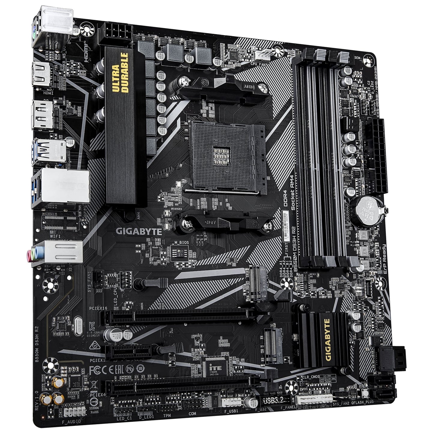 Gigabyte B550M DS3H R2 AMD AM4 Socket Micro ATX Motherboard, DDR4 DIMMS M2 PCIe4