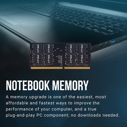PNY 16GB, PERFORMANCE DDR4 3200MHz, SODIMM Notebook Memory, CL22
