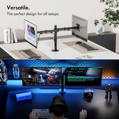 VonHaus Dual Monitor Stand for 13-32 Inch Screens, Desk Clamp, Adjustable