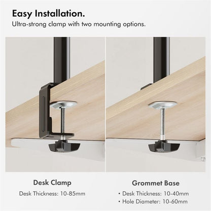 VonHaus Dual Monitor Stand for 13-32 Inch Screens, Desk Clamp, Adjustable