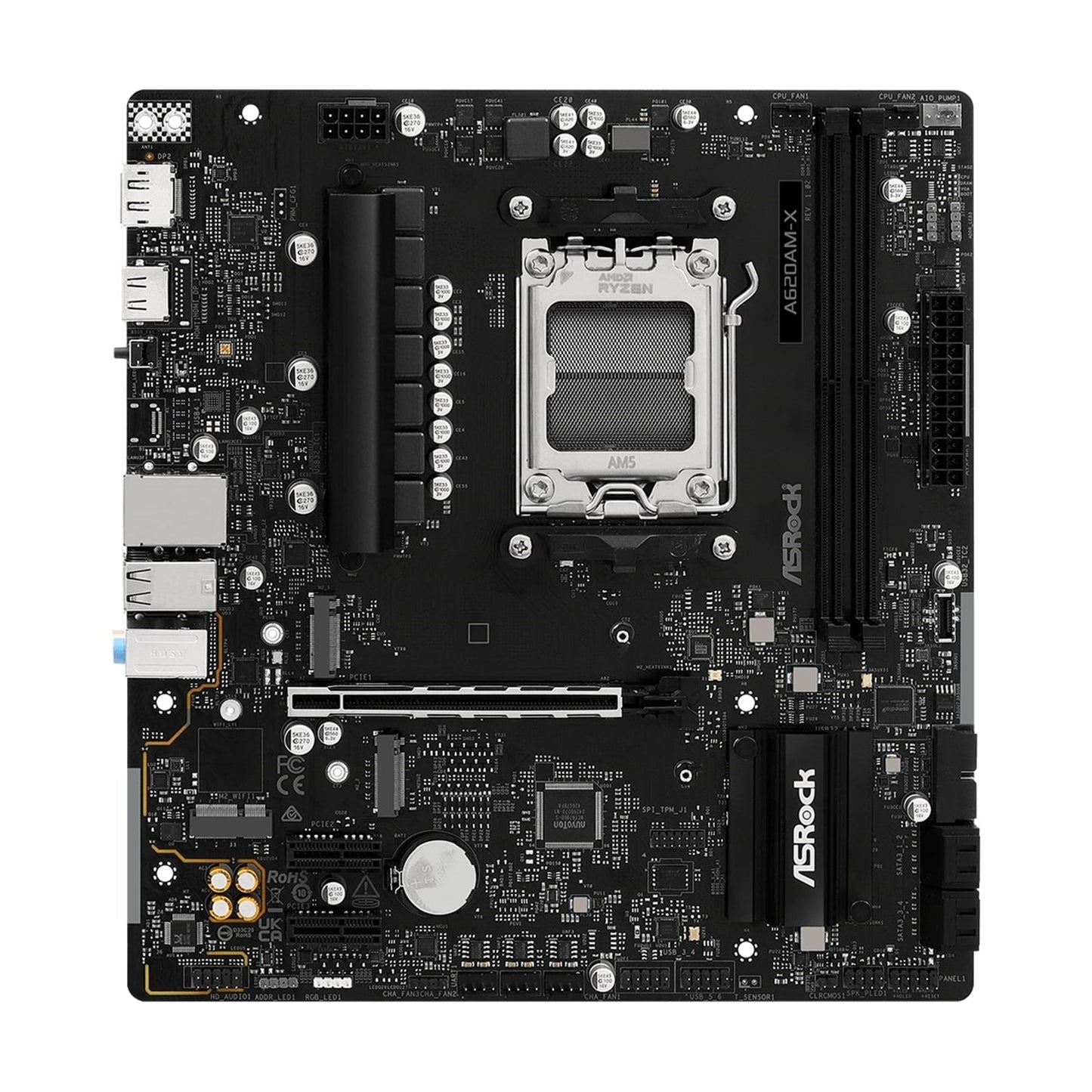 ASRock A620AM-X AMD Socket AM5 Motherboard, DDR5 M.2 USB-C LAN HDMI Port