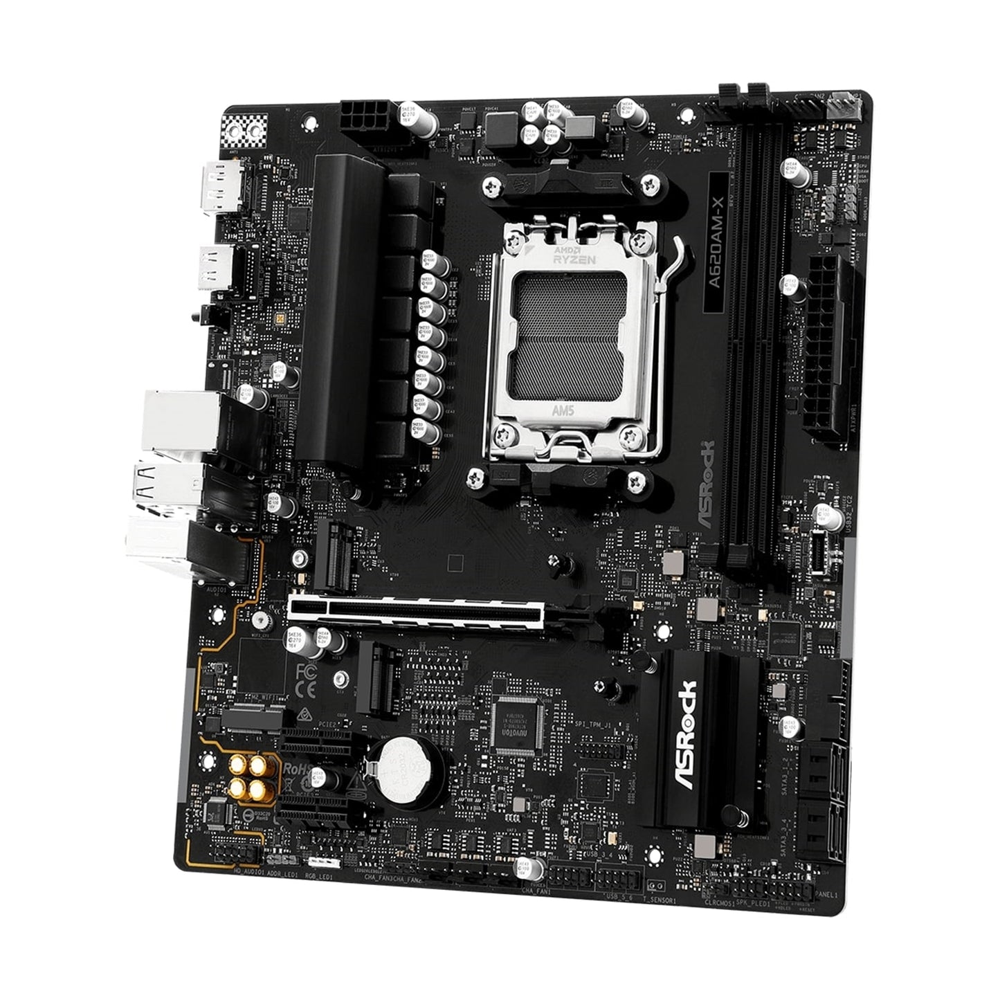 ASRock A620AM-X AMD Socket AM5 Motherboard, DDR5 M.2 USB-C LAN HDMI Port